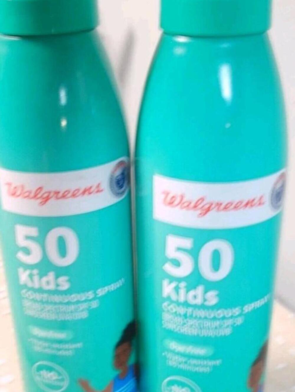 2 Pack Walgreens Kids Continuous Spray Broad Spectrum SPF 50 Sunscreen
